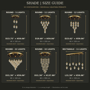 Shade Crystal Stone Chandelier Modern Chandelier
