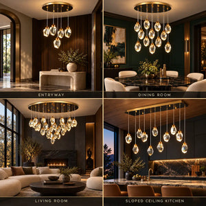 Shade Crystal Stone Chandelier Modern Chandelier
