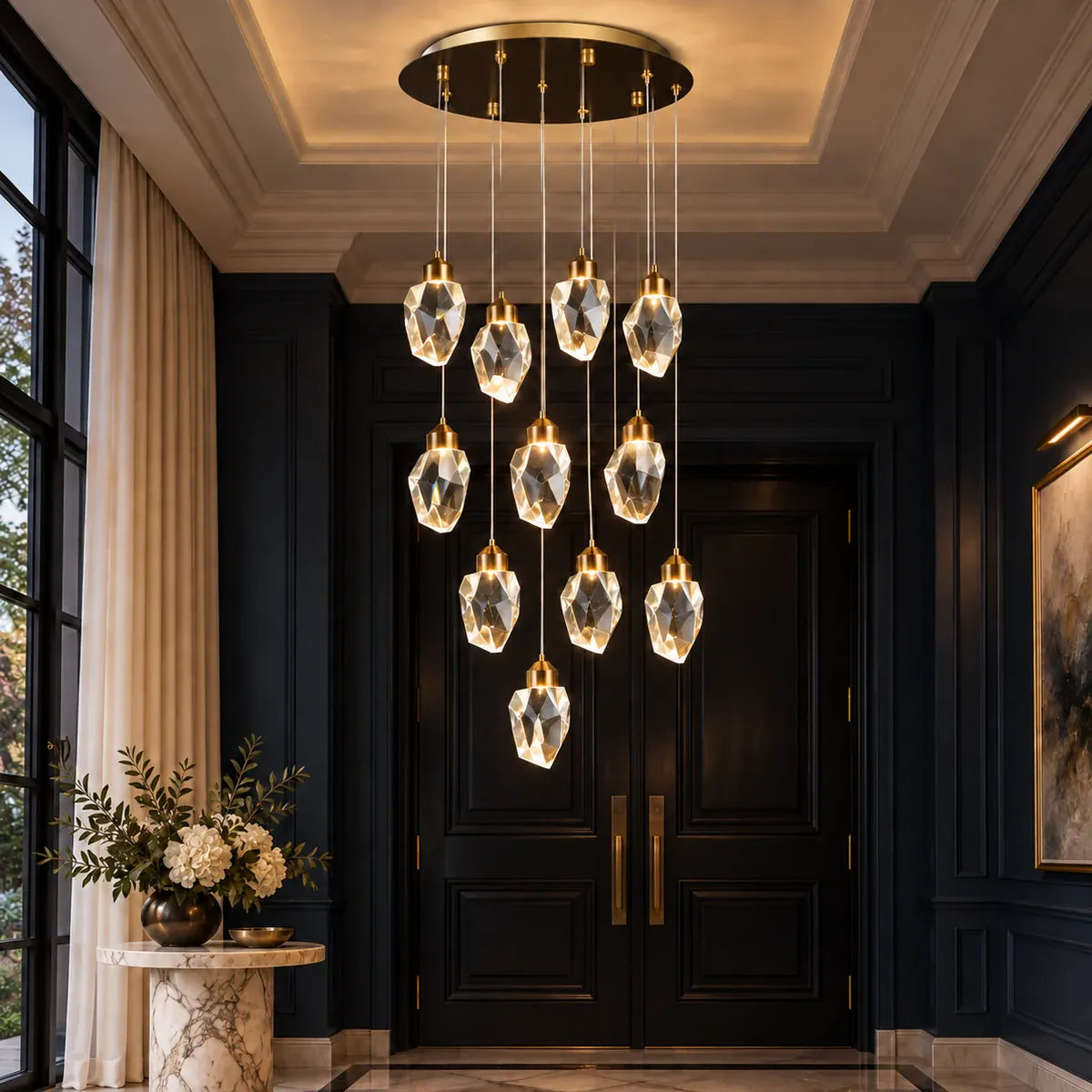 Shade Crystal Stone Chandelier Modern Chandelier