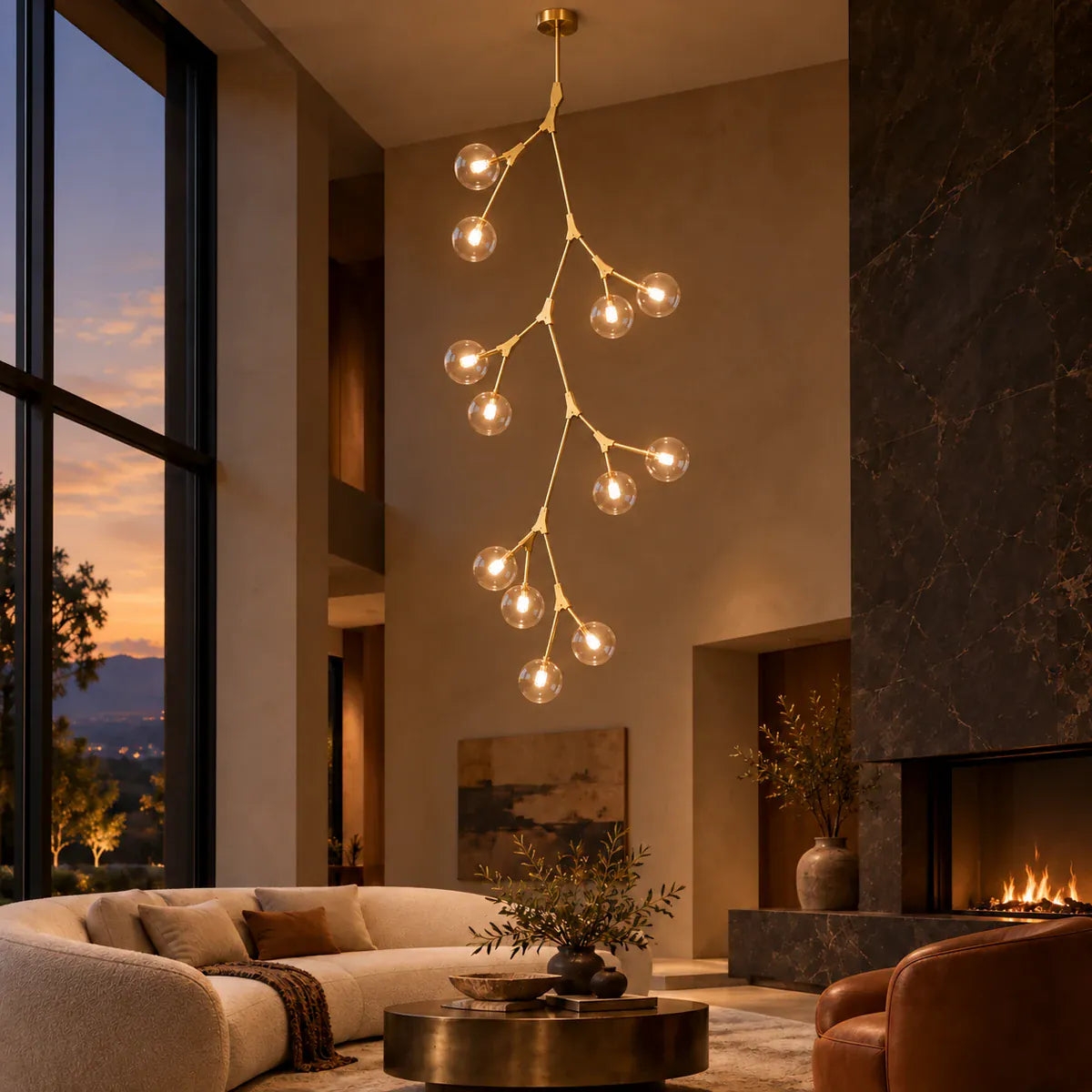 Shaw Branch Staircase Chandelier Gold / 8 / Frosted Modern Chandelier