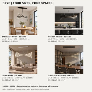 Skye Linear Contemporary Chandelier Modern Chandelier