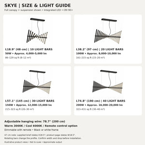 Skye Linear Contemporary Chandelier Modern Chandelier