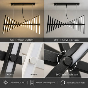 Skye Linear Contemporary Chandelier Modern Chandelier