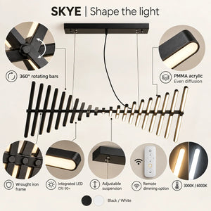 Skye Linear Contemporary Chandelier Modern Chandelier