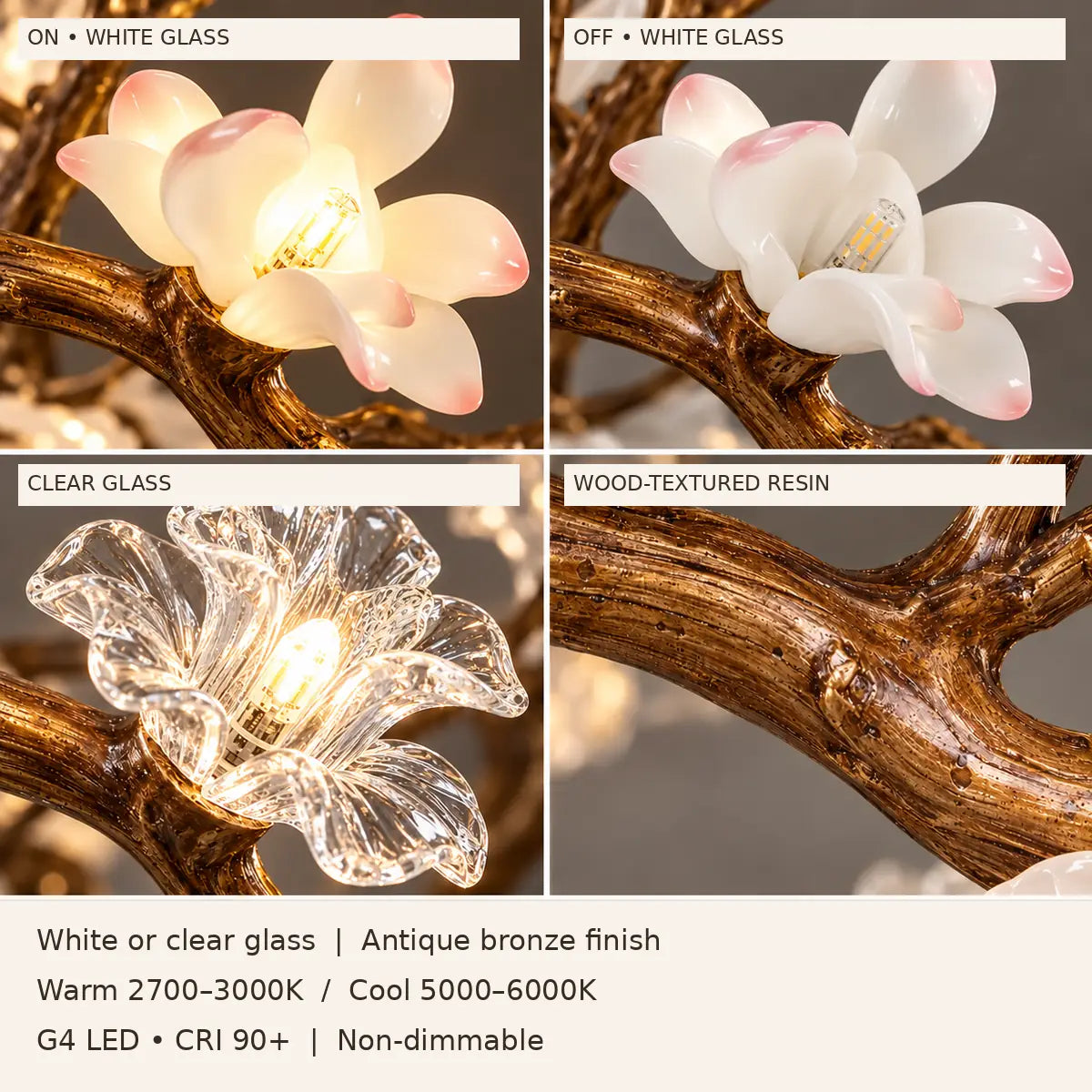 Solis Rustic Flower Branch Chandelier Modern Chandelier