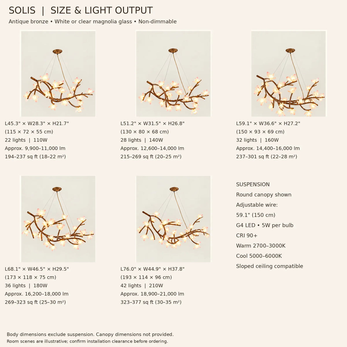 Solis Rustic Flower Branch Chandelier Modern Chandelier
