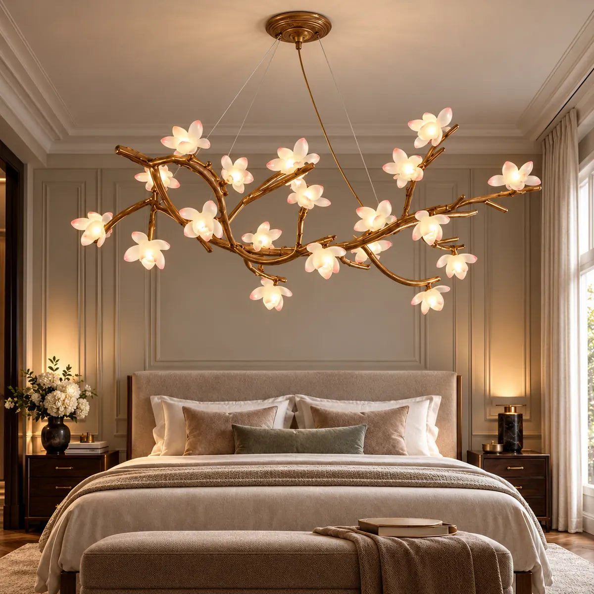 Solis Rustic Flower Branch Chandelier Modern Chandelier