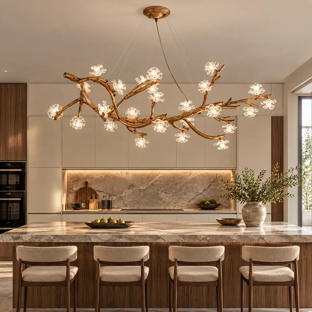 Solis Rustic Flower Branch Chandelier Modern Chandelier