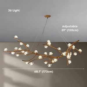 Solis Rustic Flower Branch Chandelier Modern Chandelier