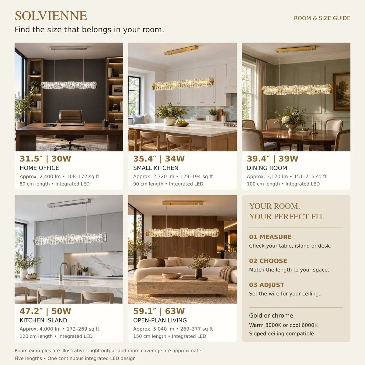 Solvienne Crystal Wave Linear Chandelier Modern Chandelier