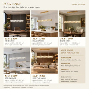 Solvienne Crystal Wave Linear Chandelier Modern Chandelier