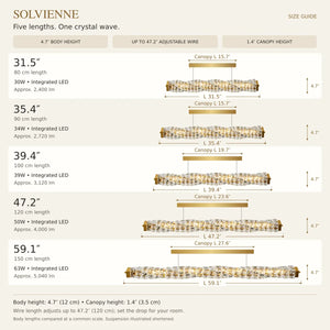 Solvienne Crystal Wave Linear Chandelier Modern Chandelier