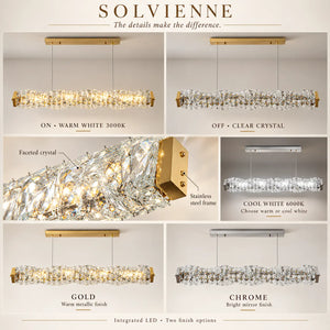 Solvienne Crystal Wave Linear Chandelier Modern Chandelier