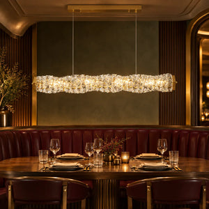 Solvienne Crystal Wave Linear Chandelier Modern Chandelier