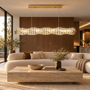 Solvienne Crystal Wave Linear Chandelier Modern Chandelier