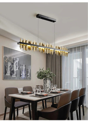 Sophia Minimalist Dining Room Chandelier Black / Warm White 3000K Modern Chandelier