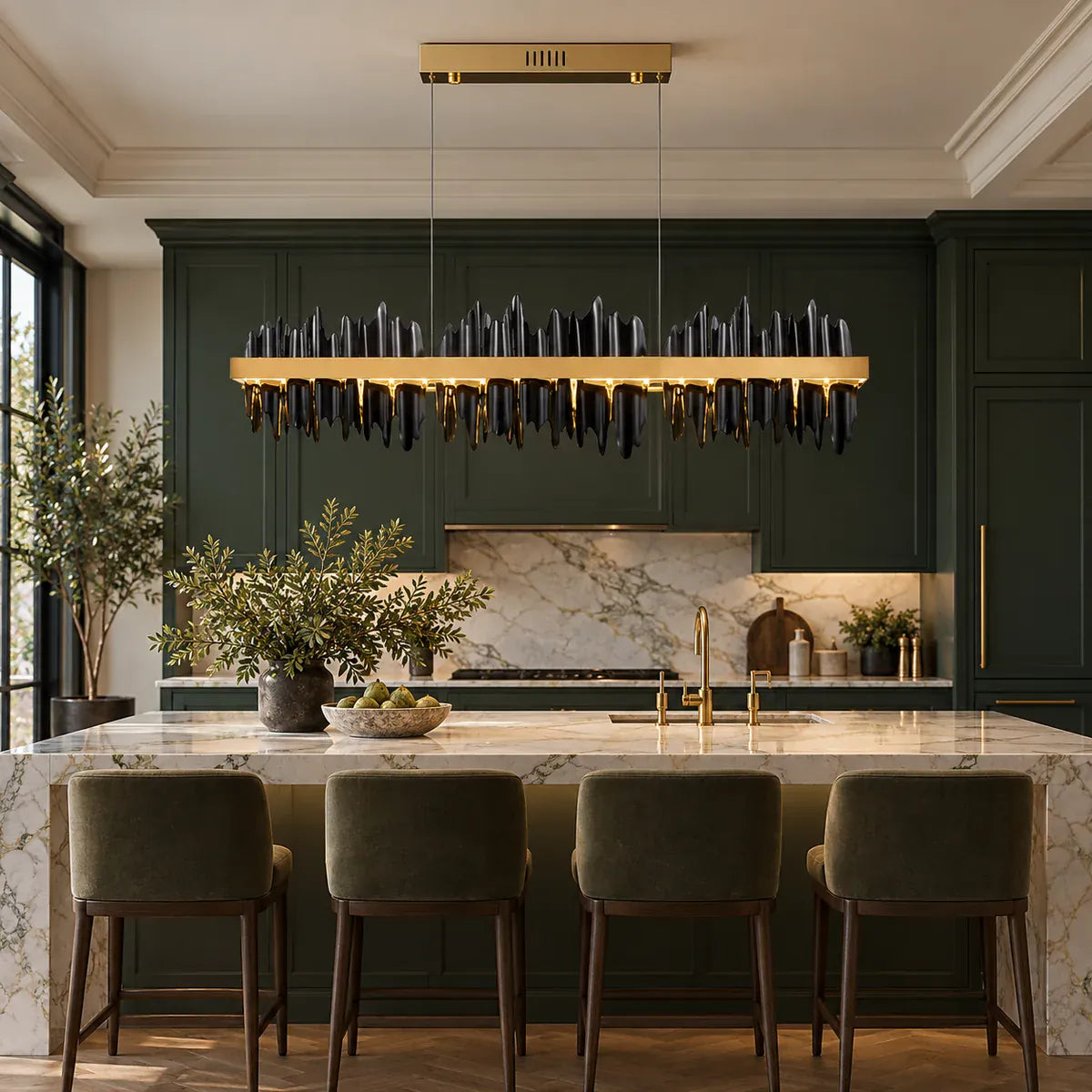 Sophia Minimalist Dining Room Chandelier Gold / Warm White 3000K Modern Chandelier