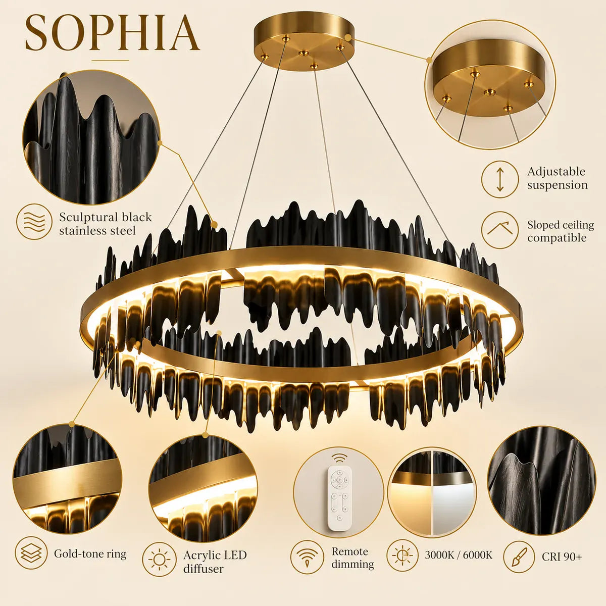 Sophia Modern Round Chandelier Modern Chandelier