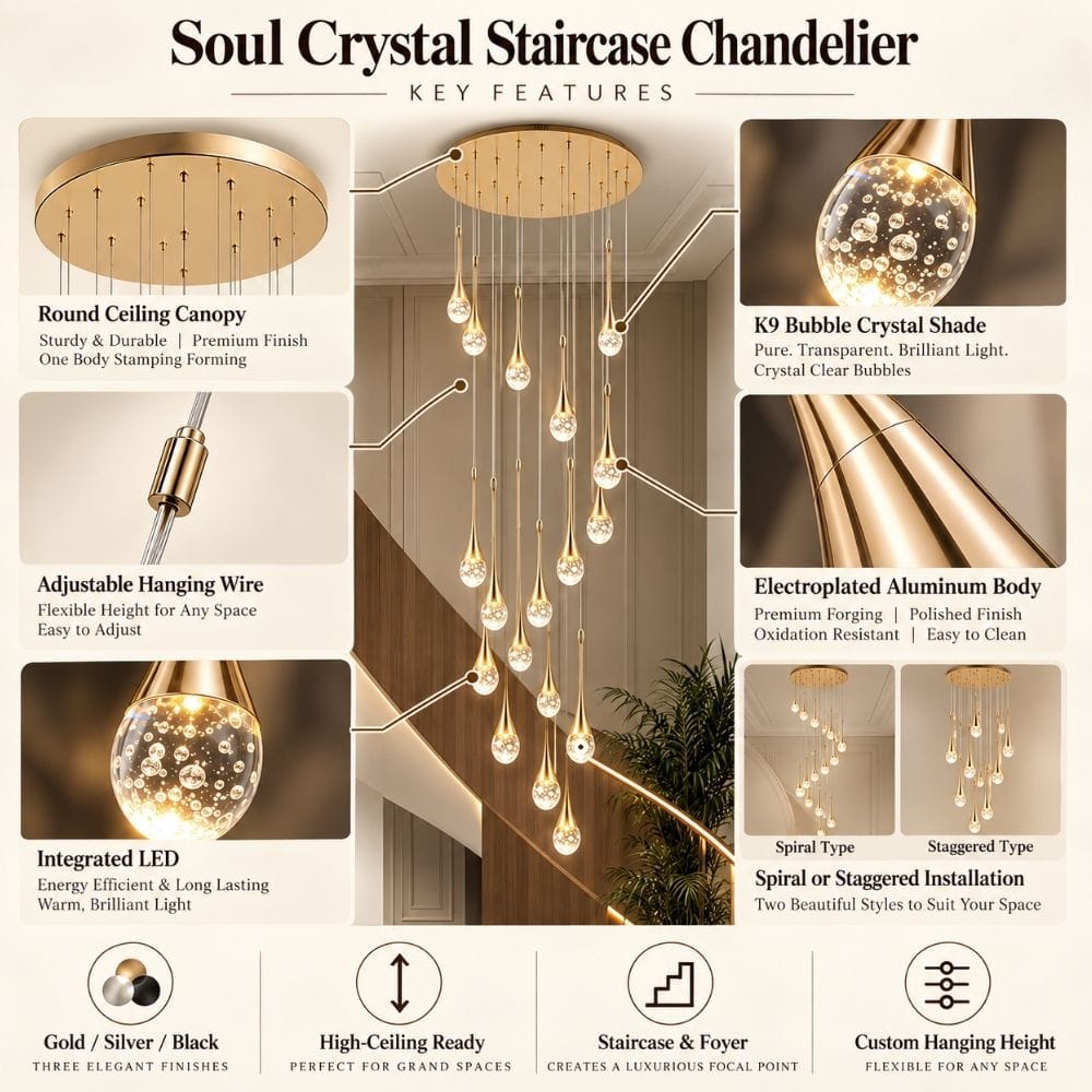 Soul Crystal Staircase Chandelier Modern Chandelier