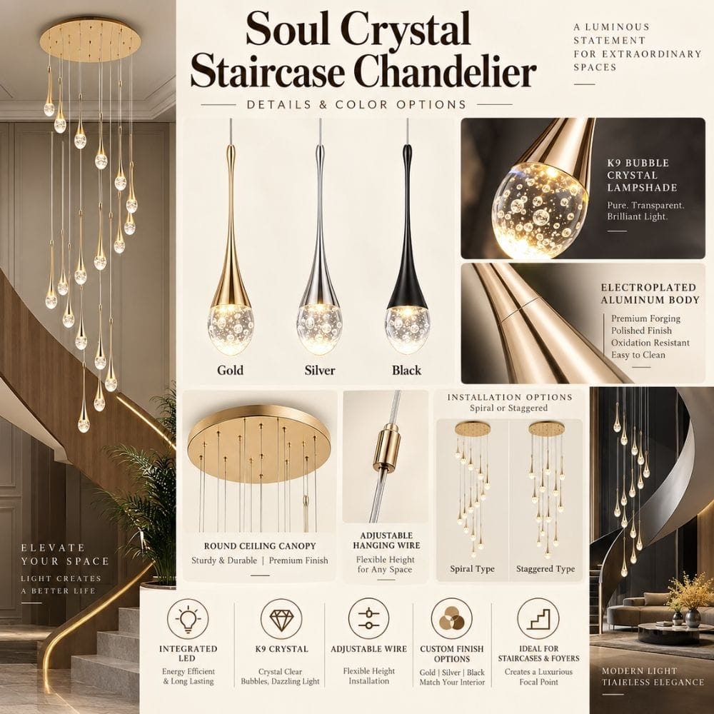 Soul Crystal Staircase Chandelier Modern Chandelier