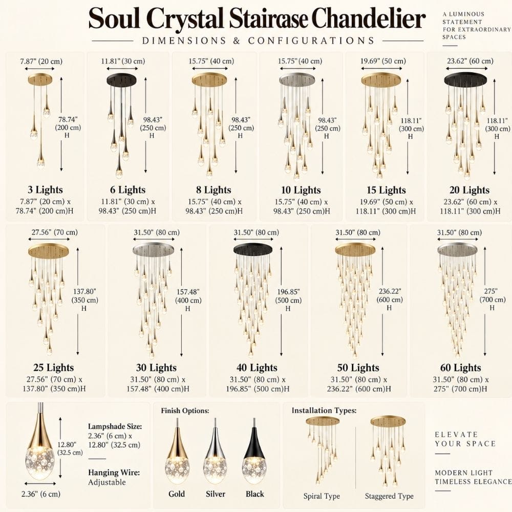 Soul Crystal Staircase Chandelier Modern Chandelier
