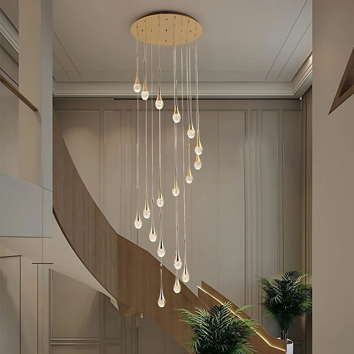 Soul Crystal Staircase Chandelier modern bubble crystal affordable
