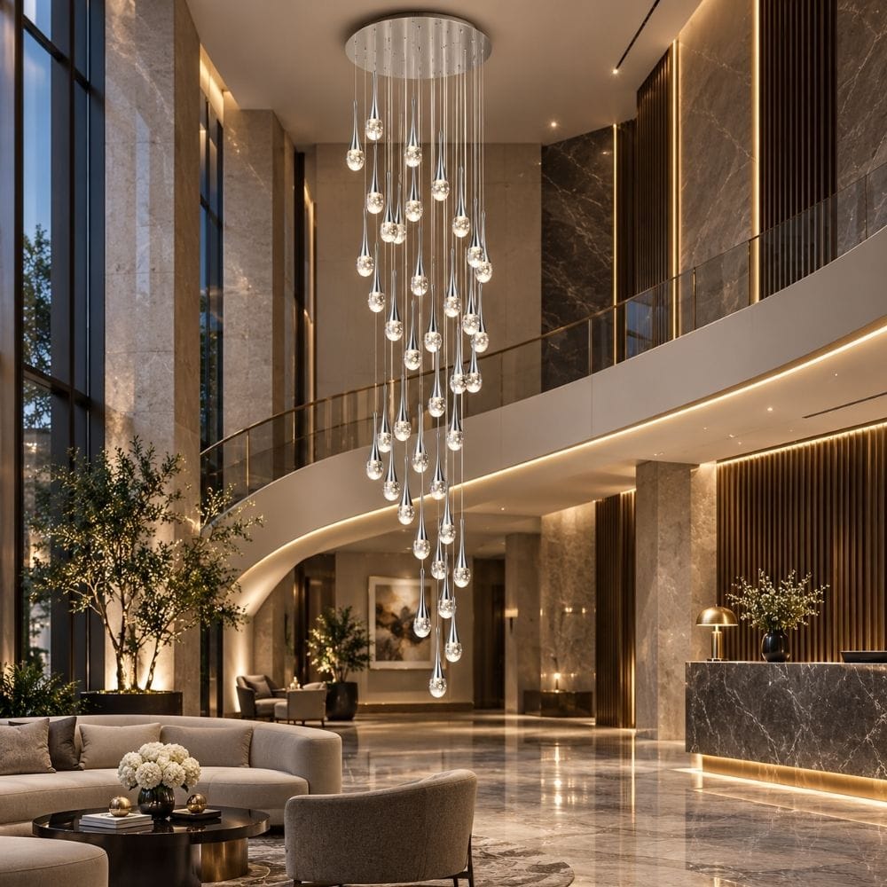 Soul Crystal Staircase Chandelier Silver / 3 / Warm White 3000K Modern Chandelier
