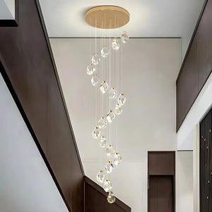 Stone Crystal Staircase Chandelier Modern Chandelier