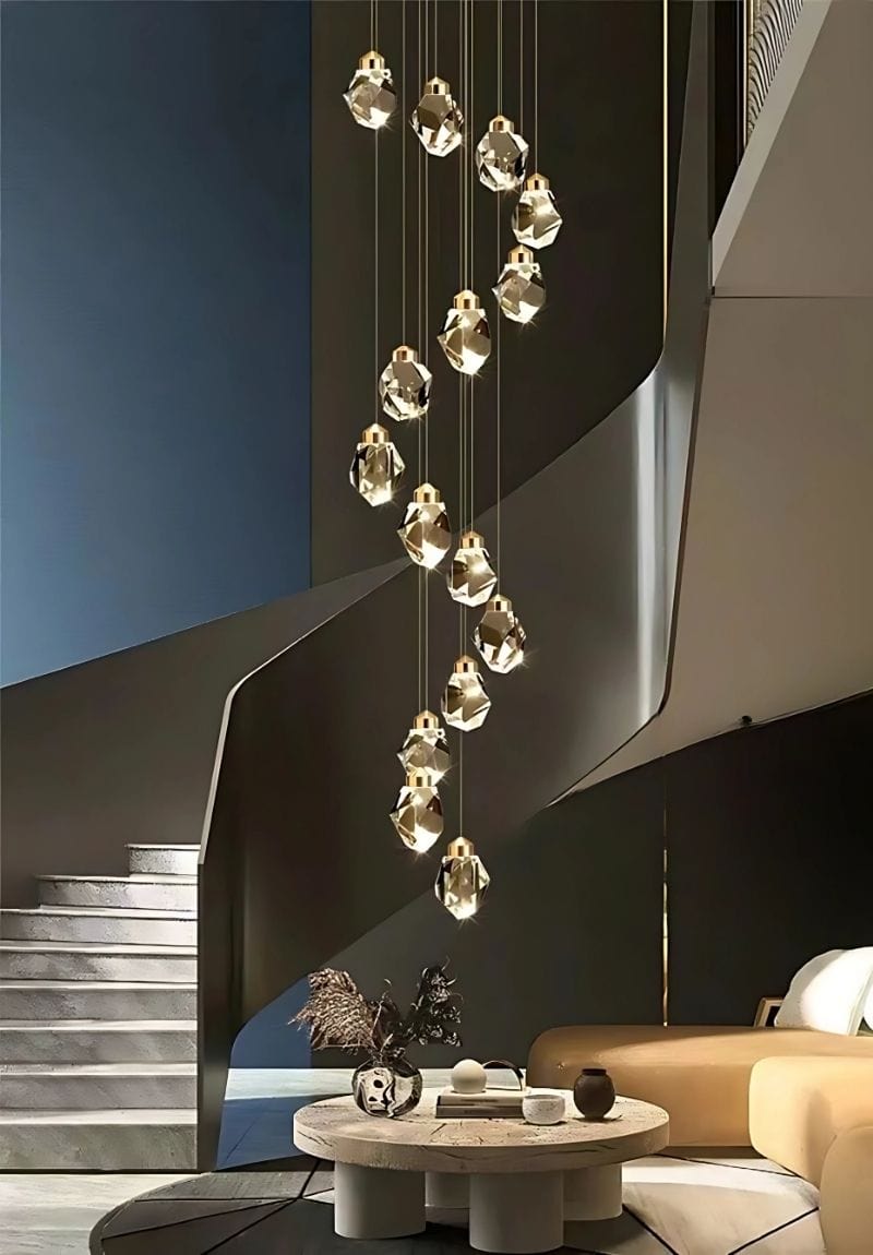 Stone Crystal Staircase Chandelier Modern Chandelier