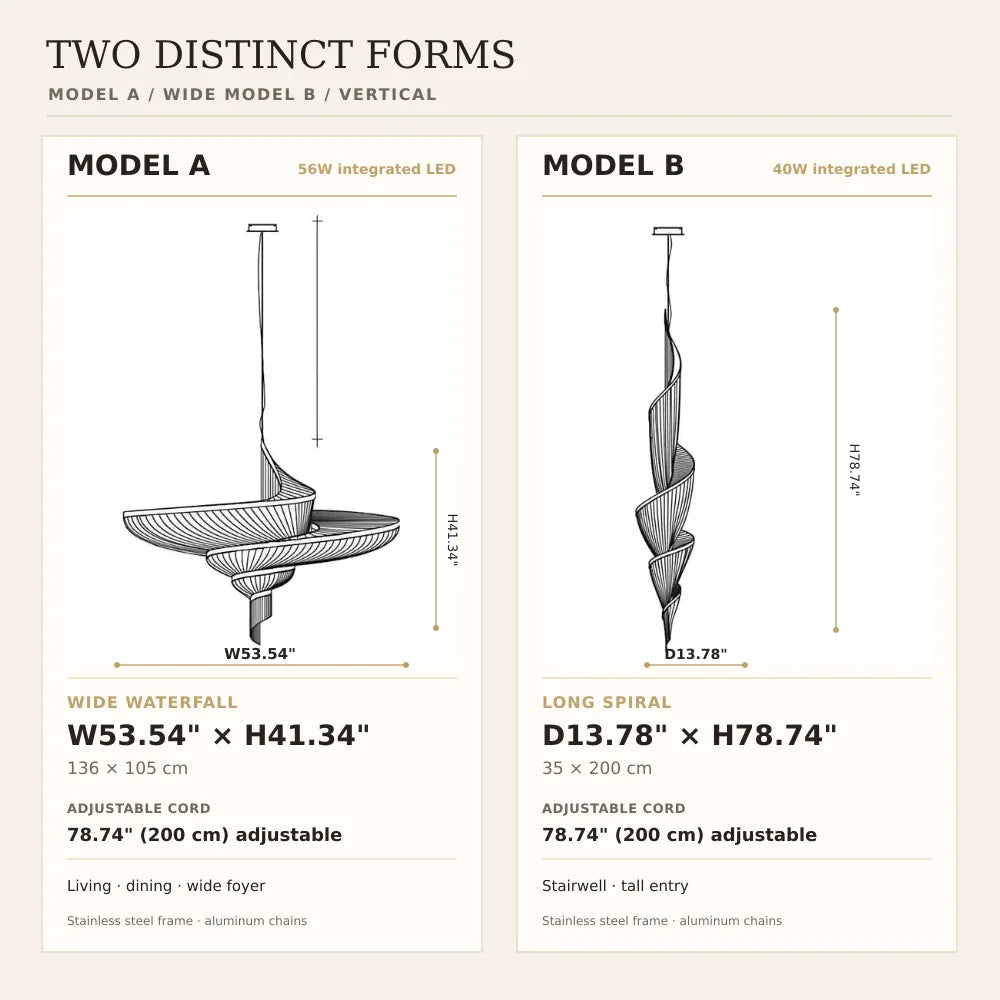 Storm Modern Long Chain Chandelier Modern Chandelier