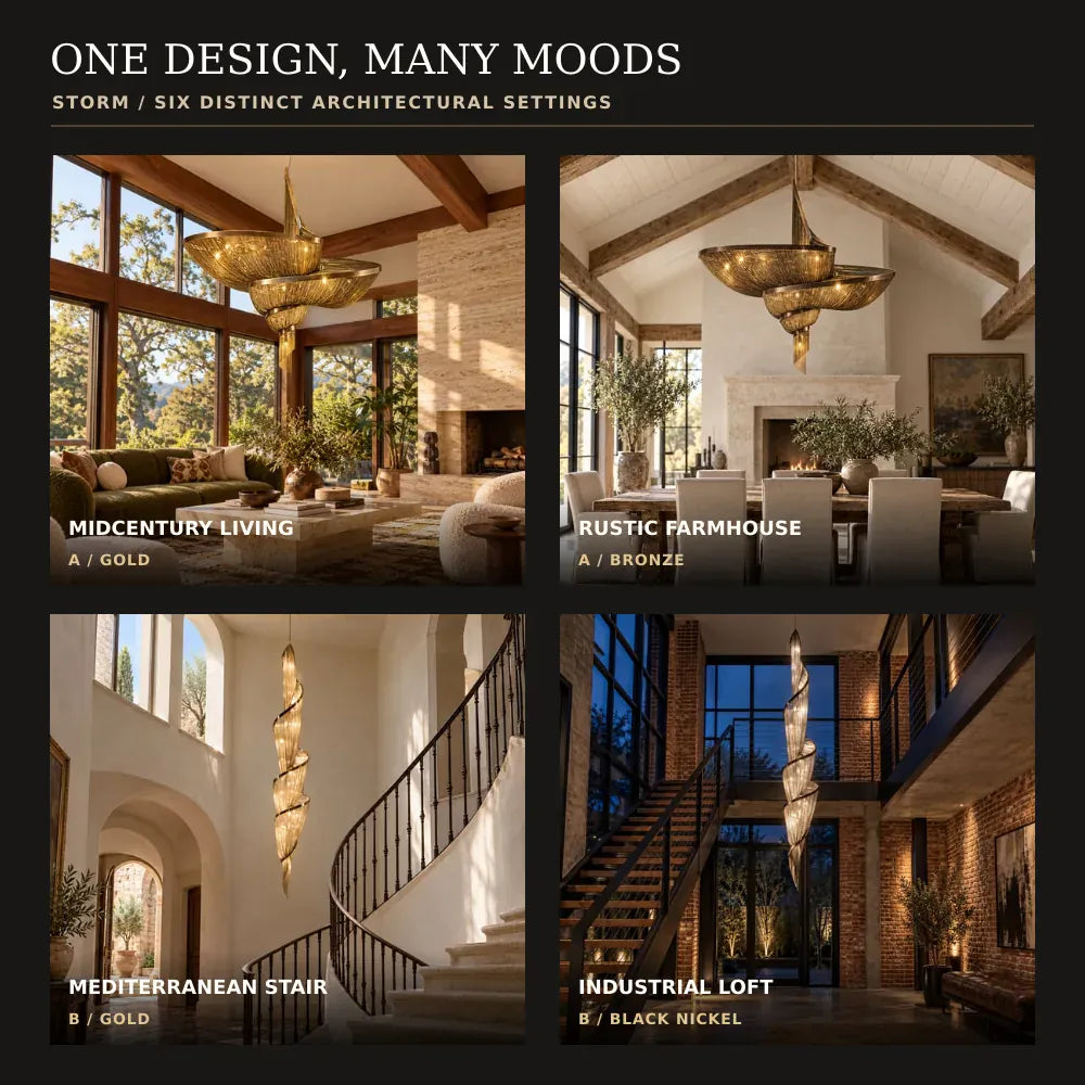 Storm Modern Long Chain Chandelier Modern Chandelier