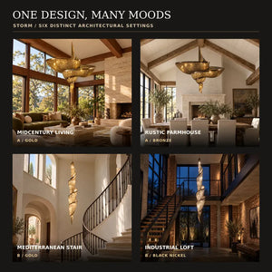 Storm Modern Long Chain Chandelier Modern Chandelier