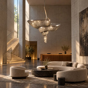 Storm Modern Long Chain Chandelier A / Gold / Warm White 3000K Modern Chandelier