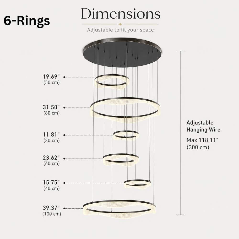 Sue Modern Ring Staircase Chandelier Modern Chandelier