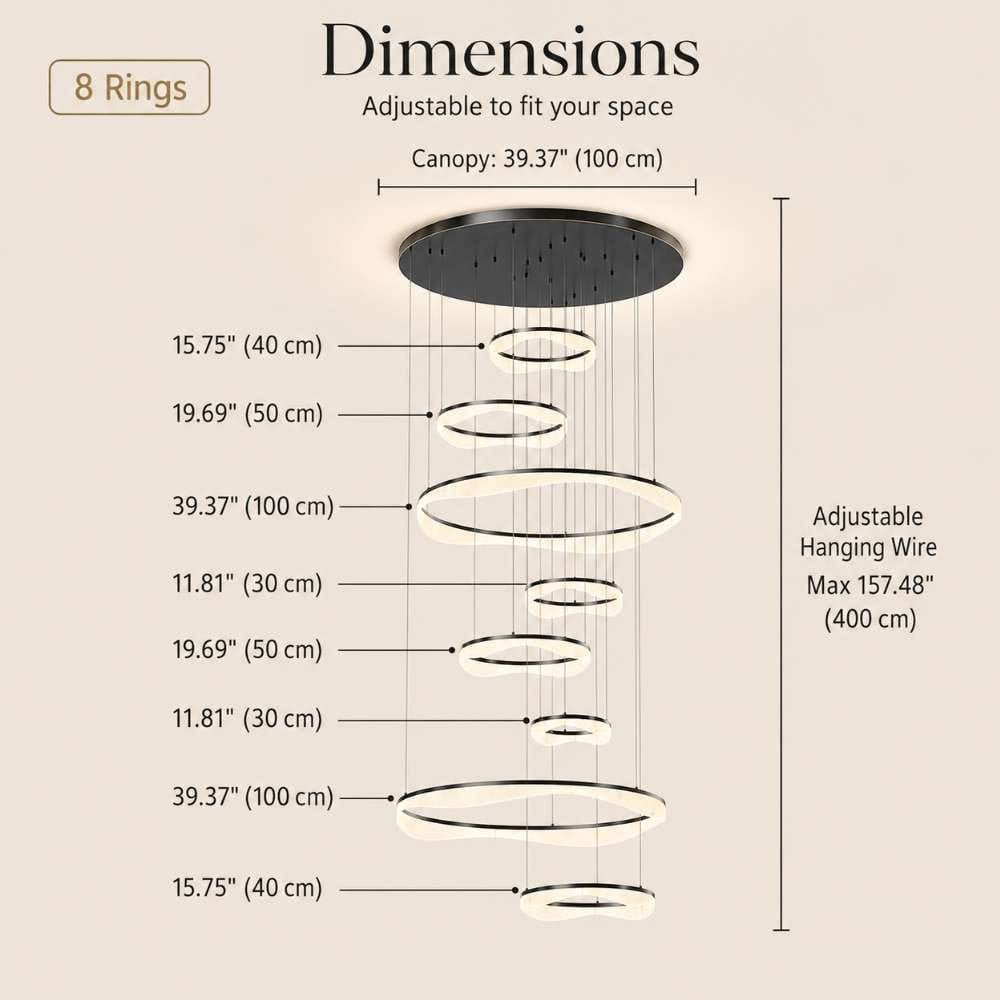 Sue Modern Ring Staircase Chandelier Modern Chandelier