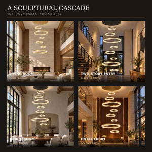 Sue Modern Ring Staircase Chandelier Modern Chandelier