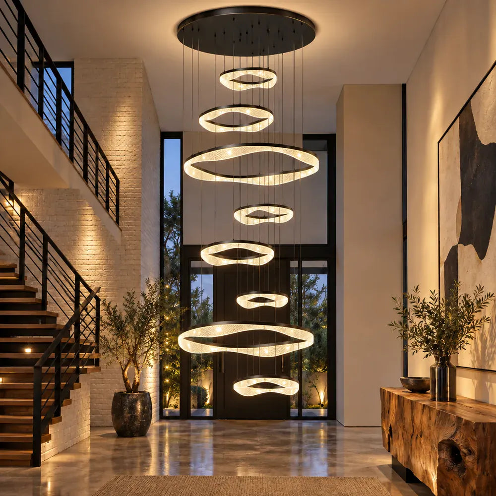 Sue Modern Ring Staircase Chandelier Modern Chandelier