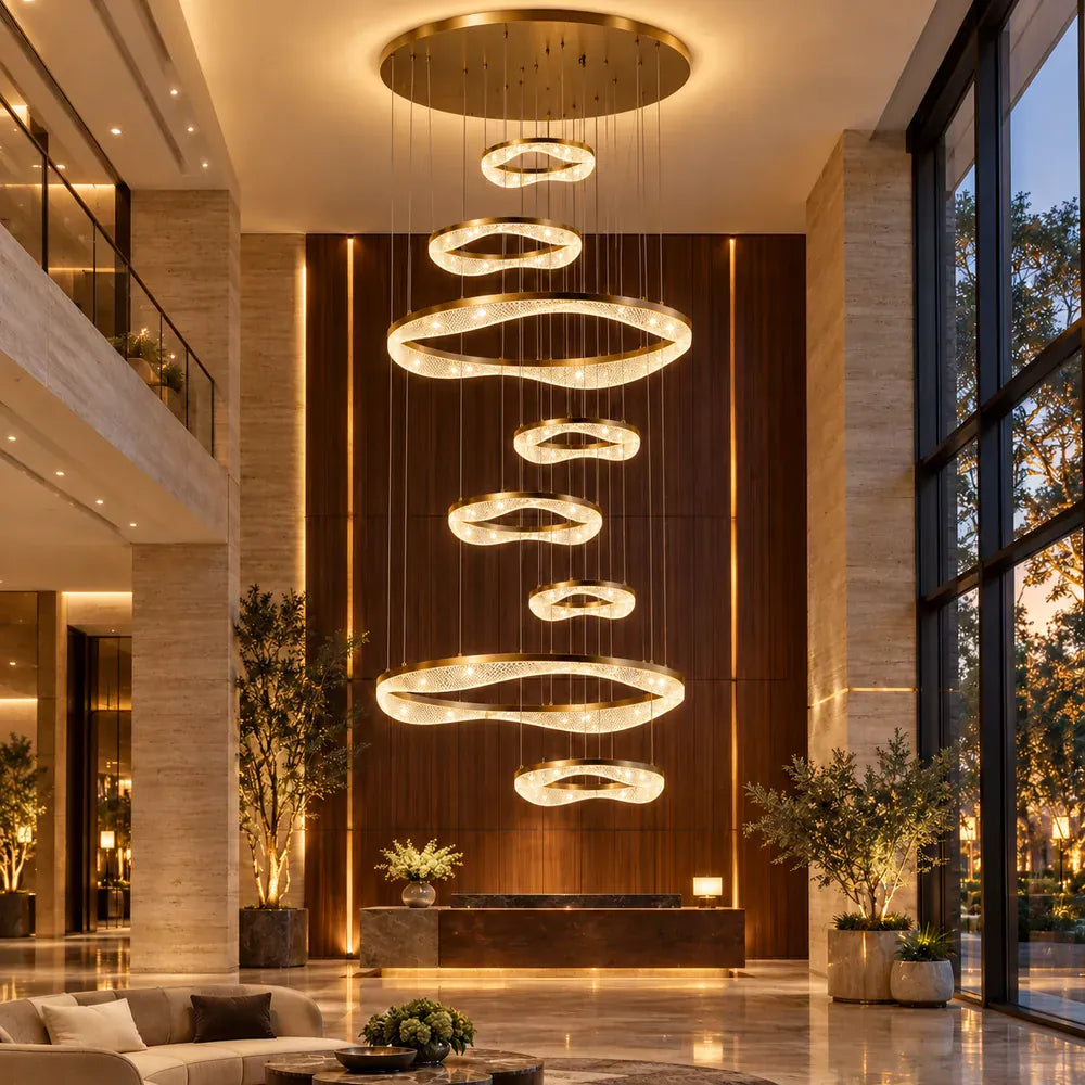 Sue Modern Ring Staircase Chandelier Modern Chandelier