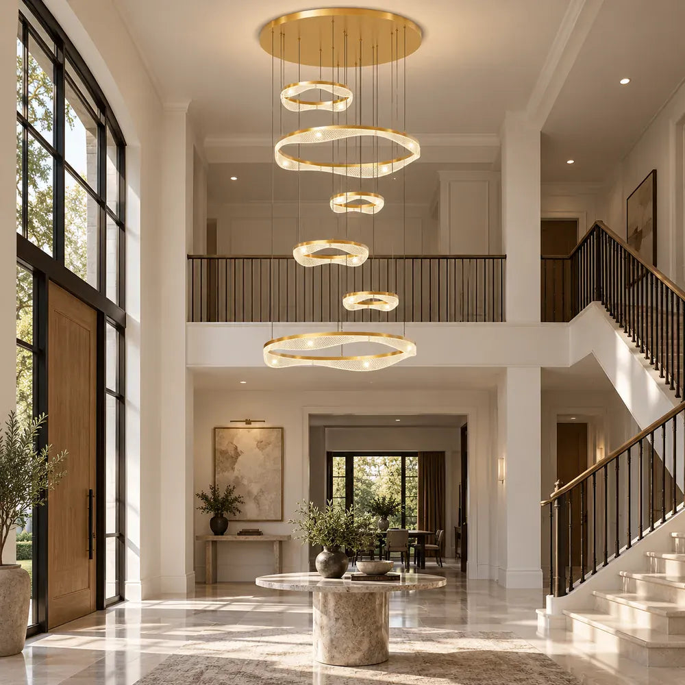 Sue Modern Ring Staircase Chandelier Modern Chandelier