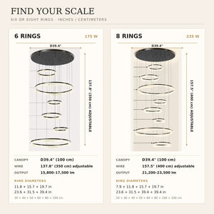 Sue Modern Ring Staircase Chandelier Modern Chandelier