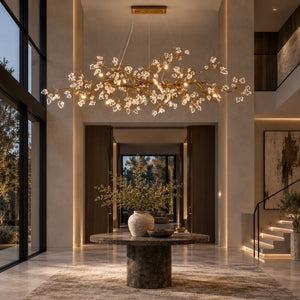Sylvara Brass Crystal Branch Chandelier Modern Chandelier