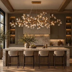 Sylvara Brass Crystal Branch Chandelier Modern Chandelier