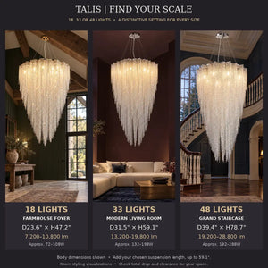 Talis Crystal Cascade Chandelier Modern Chandelier