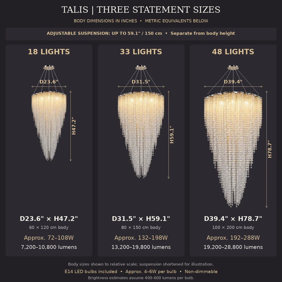 Talis Crystal Cascade Chandelier Modern Chandelier
