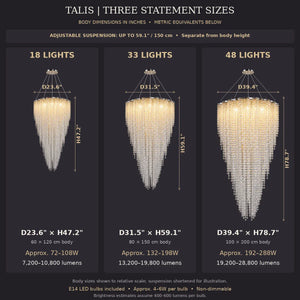 Talis Crystal Cascade Chandelier Modern Chandelier