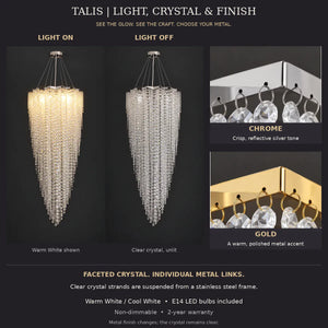 Talis Crystal Cascade Chandelier Modern Chandelier