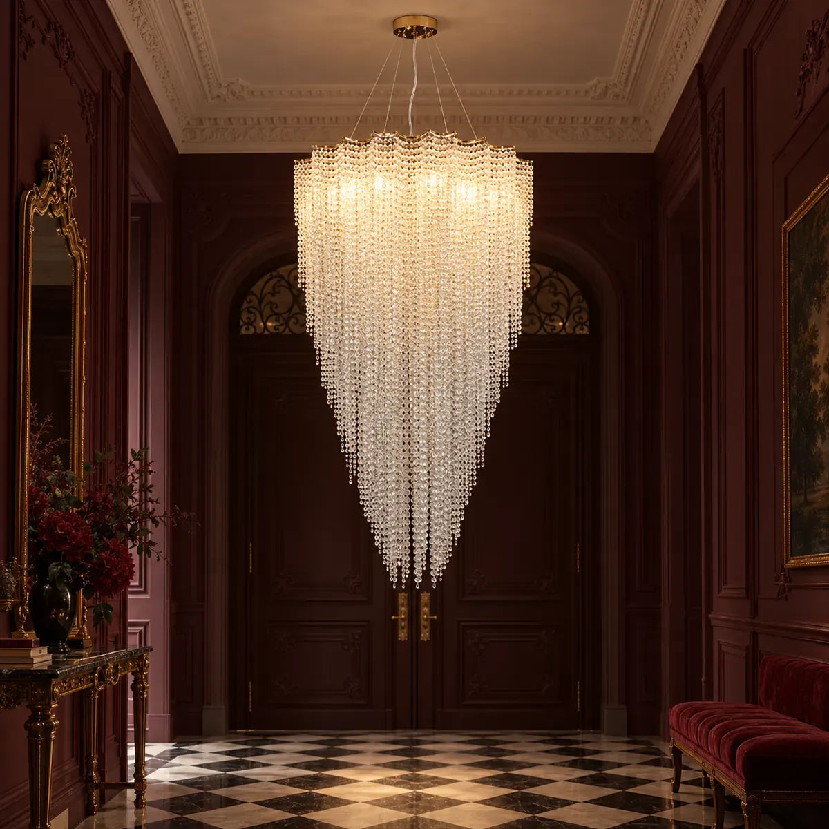Talis Crystal Cascade Chandelier Modern Chandelier