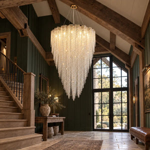 Talis Crystal Cascade Chandelier H47.2'' (120cm) / Gold / Warm White 3000K Modern Chandelier