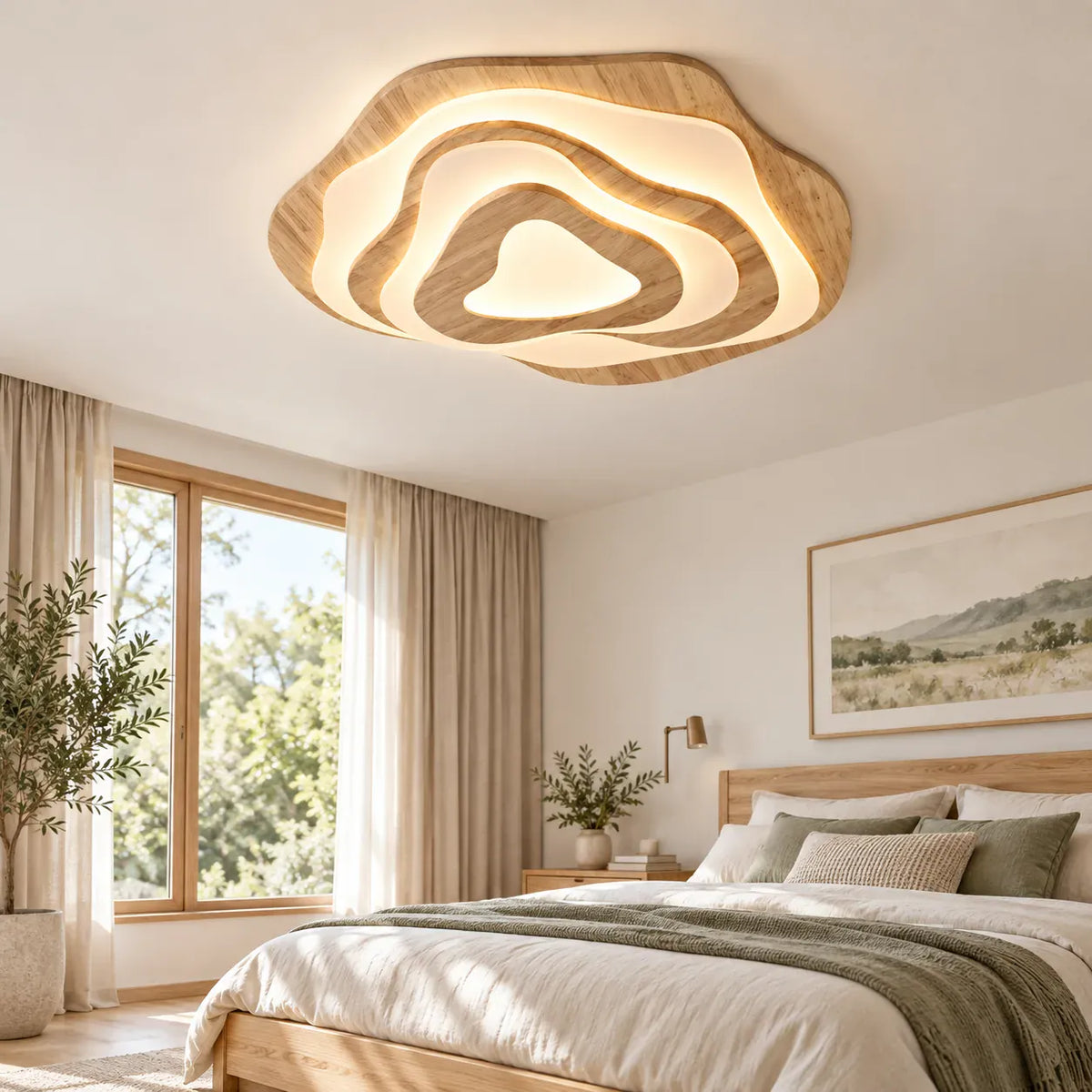 Talvessa Organic Solid Wood Ceiling Light Modern Chandelier