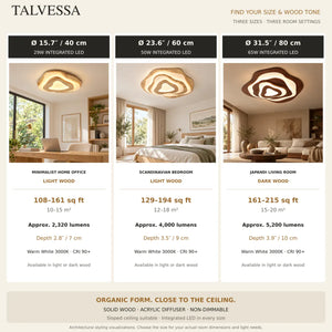 Talvessa Organic Solid Wood Ceiling Light Modern Chandelier